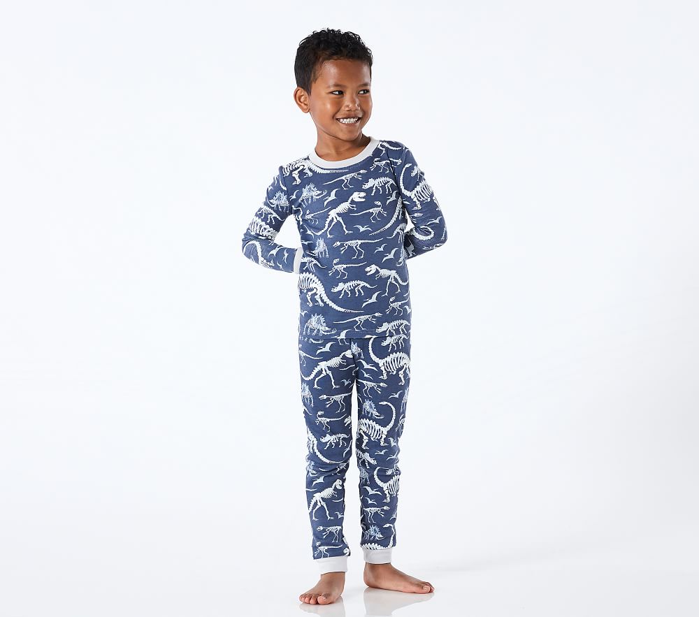 Glow-in-the-Dark Dino Bones Tight Fit Pajamas